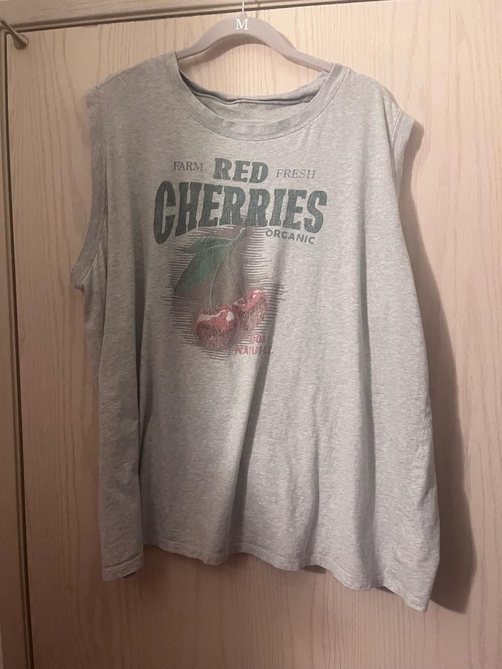 torrid Grey Sleeveless 'Red Cherries' Graphic Tank